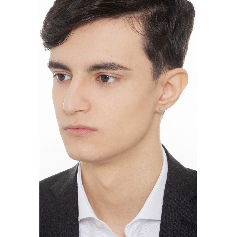 Herren Einzelner Ohrstecker mit Diamant 0,05 kt Herren Einzelner Ohrstecker mit Diamant 0,05 kt