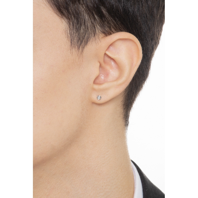 Herren Einzelner Ohrstecker mit Diamant 0,05 kt Herren Einzelner Ohrstecker mit Diamant 0,05 kt