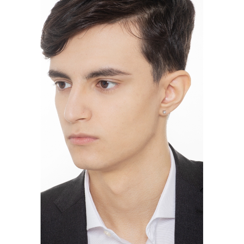 Weißgold Herren Ohrstecker mit Diamant 0,13 kt Weißgold Herren Ohrstecker mit Diamant 0,13 kt