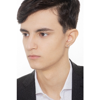 Weißgold Herren Ohrstecker mit Diamant 0,13 kt