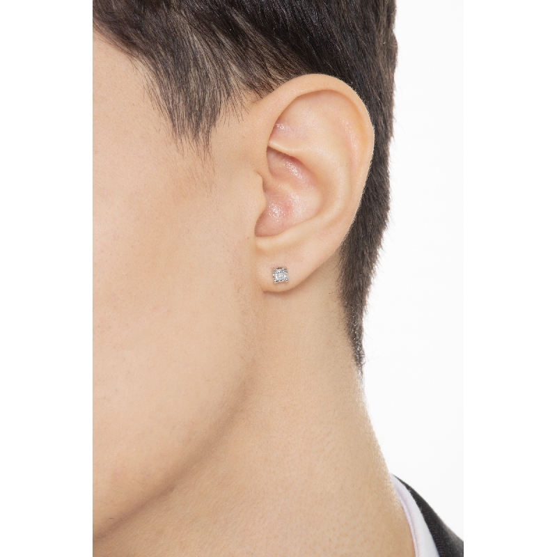 Herren einzelner Diamant-Ohrstecker Weißgold, 0.25 kt Herren einzelner Diamant-Ohrstecker Weißgold, 0.25 kt