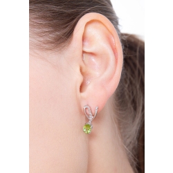 Ohrringe mit Peridot und Diamanten Weißgold 750 2