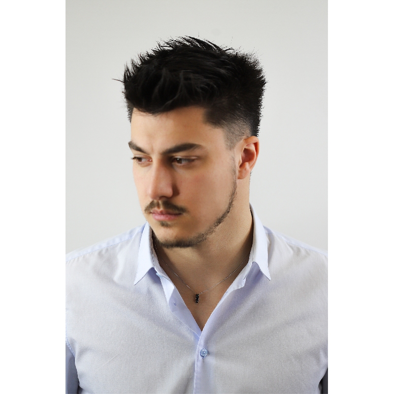 Herrenkette aus Weißgold 18K mit 3 schwarzen Diamanten, 50 cm Herrenkette aus Weißgold 18K mit 3 schwarzen Diamanten, 50 cm