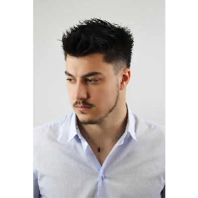 Herrenkette aus Weißgold 18K mit 3 schwarzen Diamanten, 50 cm