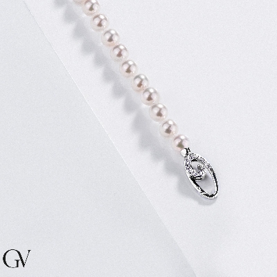 Perlenarmband aus Weißgold 18K