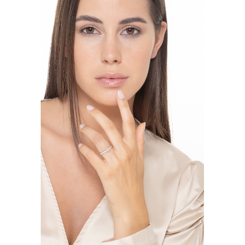 Halbkaräter Weißgold Diamant Verlobungsring 