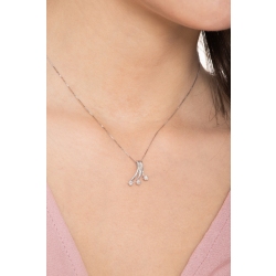 Weißgoldkette mit drei Diamanten  2