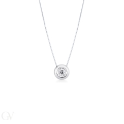 Diamant-Anhänger Zargenfassung Weißgold 2