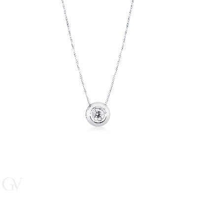 Diamant-Anhänger Zargenfassung Weißgold