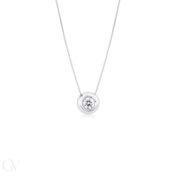 Weißgold Diamant-Anhänger Zargenfassung  2