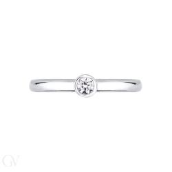 Solitärring Zargenfassung Weißgold