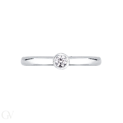 Solitärring Zargenfassung Weißgold