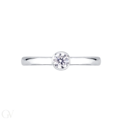 Solitärring Zargenfassung Weißgold