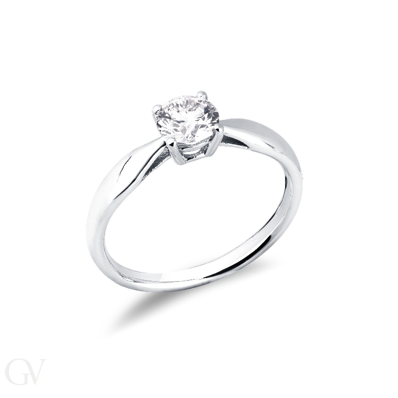 Lineare Fassung Verlobungsring mit 4 Krappen