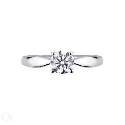 Lineare Fassung Verlobungsring mit 4 Krappen