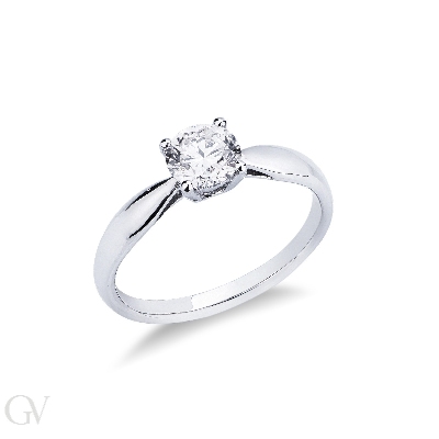 Lineare Solitär-Fassung mit 4 Krappen