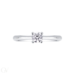 Klassische Solitärring 4Krappenfassung Weißgold