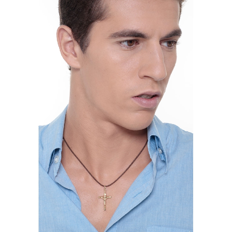 Kreuz Anhänger 750er Gelbgold mit Christus