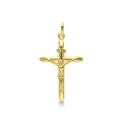 Kreuz Anhänger 750er Gelbgold mit Christus