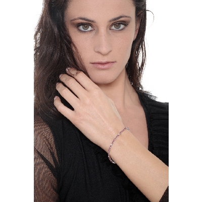 Tennisarmband mit Rubinen und Diamanten Weißgold 750