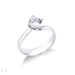 Valentino 4Krappenfassung Verlobungsring Weißgold 2