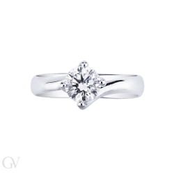 Valentino 4Krappenfassung Verlobungsring Weißgold