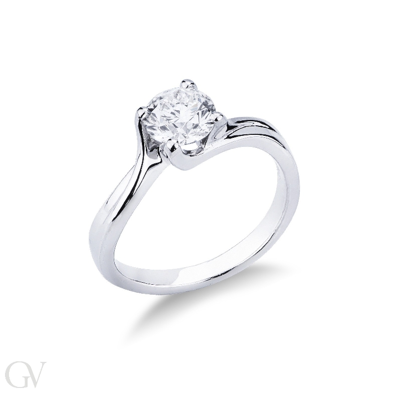 Valentino-Solitär-Fassung Weißgold