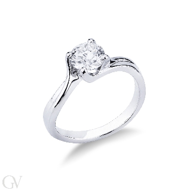 Valentino-Solitär-Fassung Weißgold