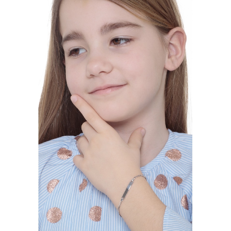 Gravierbares Armband Weißgold, 16 cm