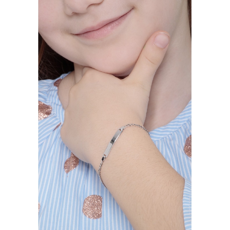 Gravierbares Armband Weißgold, 16 cm