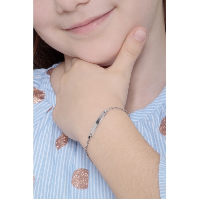 Gravierbares Armband Weißgold, 16 cm