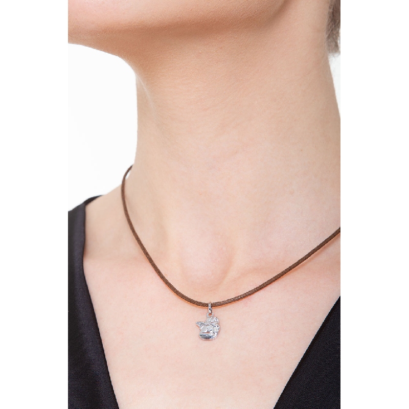 Weißgold 18K Engel Anhänger 