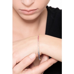 Saphir Armband Tennis aus 18K Gold Rainbow Multicolor 2