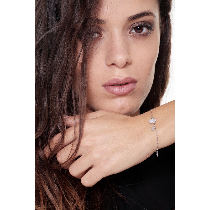 Armband Weißgold 750 Damen mit Engel und Herz  Armband Weißgold 750 Damen mit Engel und Herz
