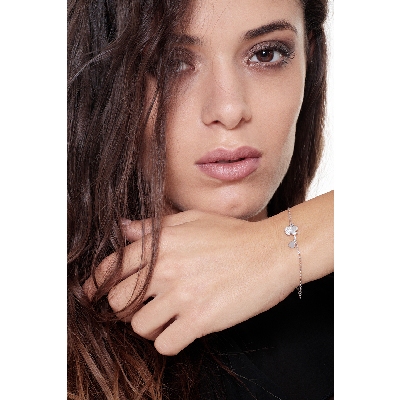 Armband Weißgold 750 Damen mit Engel und Herz 