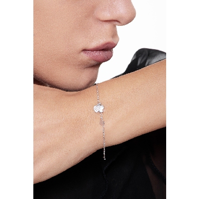 Armband Weißgold 750 Damen mit Engel und Herz 