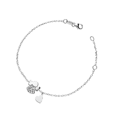 Armband Weißgold 750 Damen mit Engel und Herz 