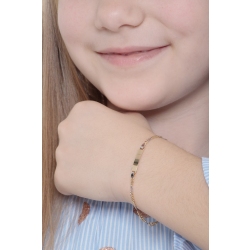 Weissgold Gelbgold Armband mit Gravurplatte, 16 cm 2