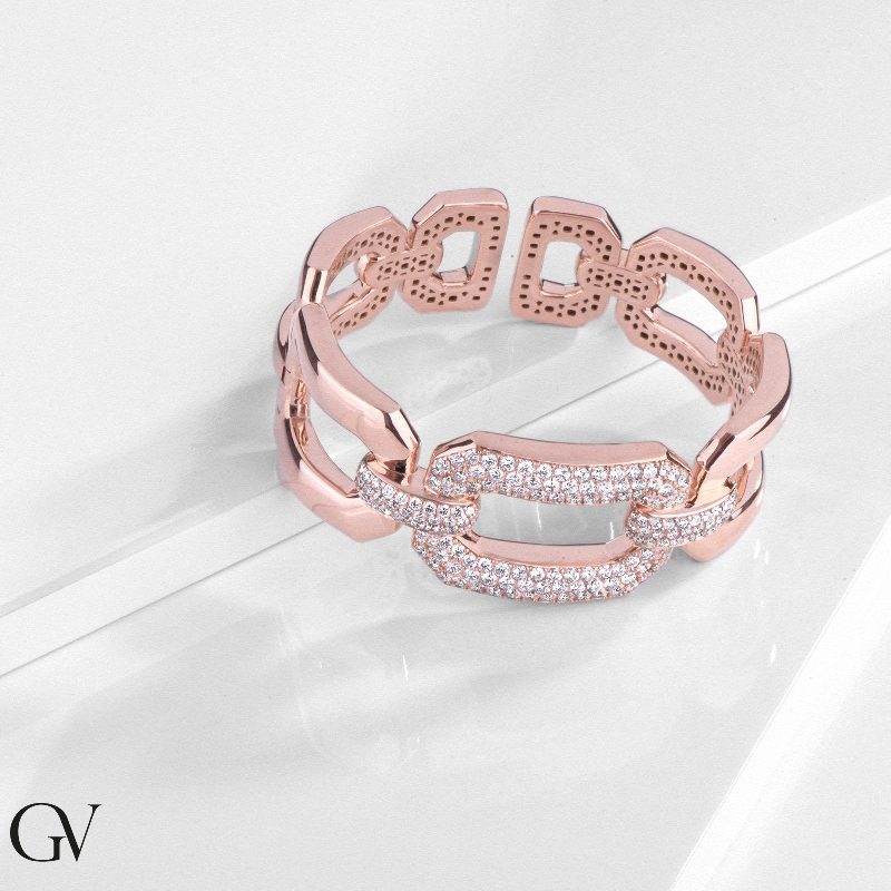 Armreif aus Roségold 18K mit Diamanten Armreif aus Roségold 18K mit Diamanten