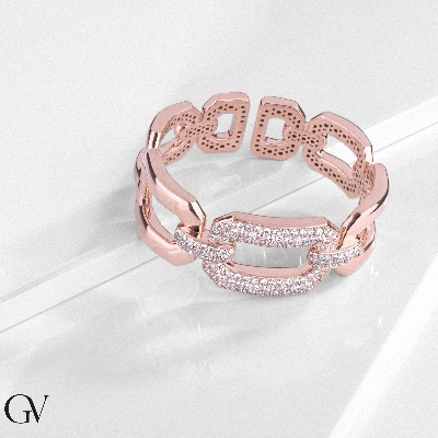 Armreif aus Roségold 18K mit Diamanten