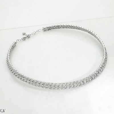 Choker Kette aus Weißgold mit Diamanten