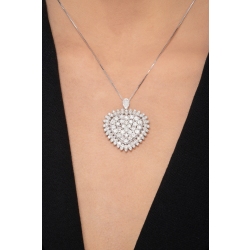Weißgold Damenkette mit Diamant-Herz-Anhänger 2