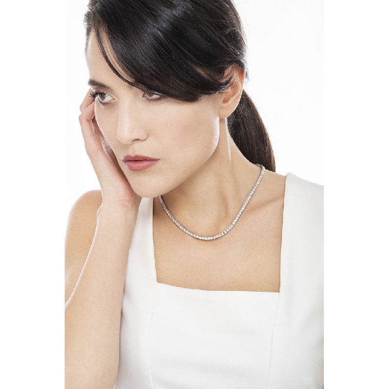 Diamant Kette Tennis Weißgold 18K