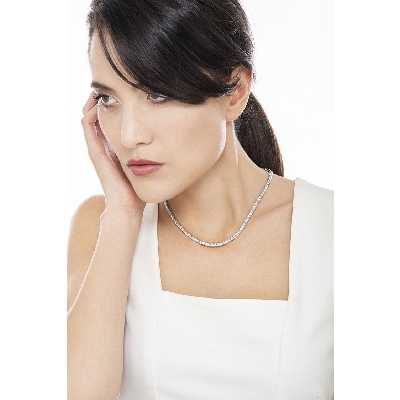 Diamant Kette Tennis Weißgold 18K