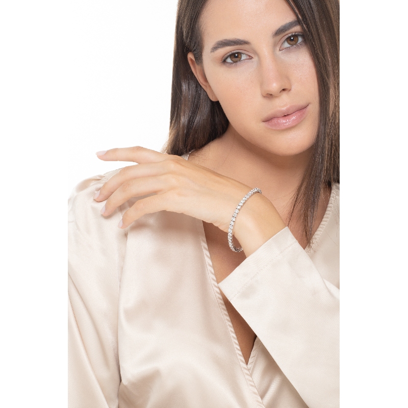 750er Weißgold Tennisarmband mit Diamanten 