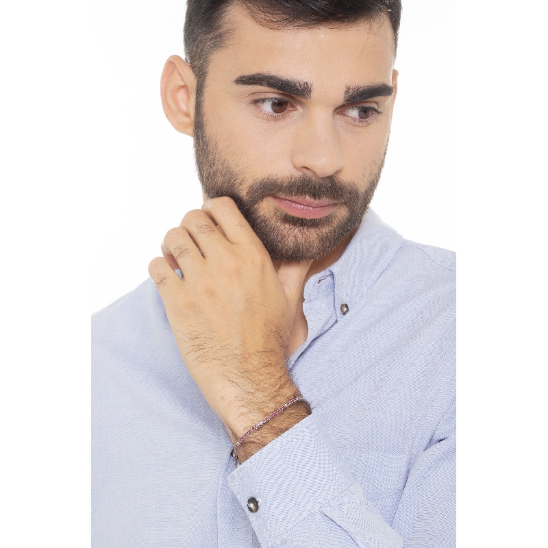 Weißgold 18k Tennisarmband mit Rubinen und Diamanten 