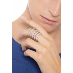 Weißgold 750 Bandring Spirale mit Diamanten 2