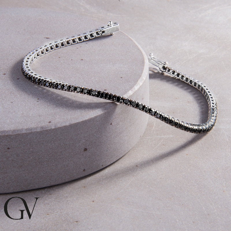 Armband Tennis mit schwarzen Diamanten Armband Tennis mit schwarzen Diamanten