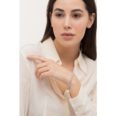 750er Weißgold Armband mit Diamanten 