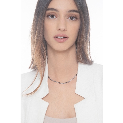 Rivière Halskette Weißgold 750 mit Diamanten 